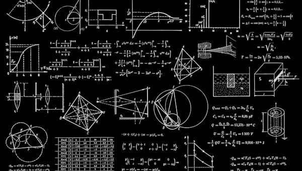 Mathematics equations on blackboard
